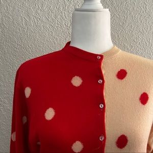 Vintage 1950s pinup wool sweater clown mod polka dot op art